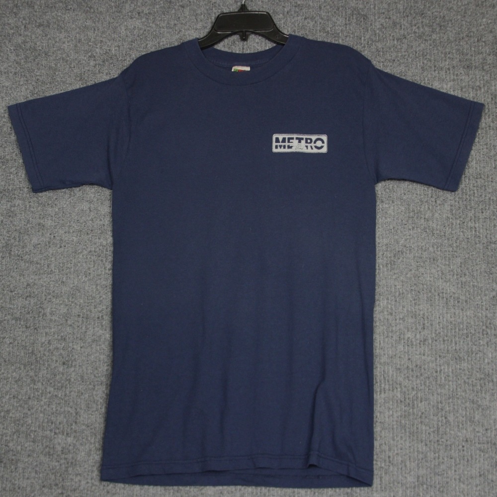 Vintage Metro Ford T Shirt Medium M Auto Car Dealer Blue Casual Streetwear